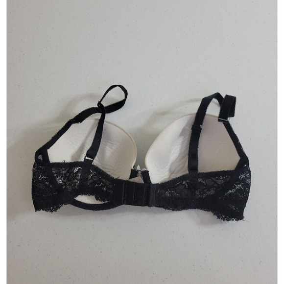 Victoria's Secret Dream Angels Black & White Lace Lined Demi Underwire Bra 34D - Picture 7 of 8